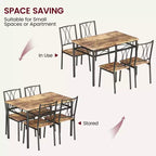 Table et chaises de cuisine, Ensemble de table à manger pour 4 avec chaises, Table à manger rectangulaire en métal et bois pour petits espaces, Appartement