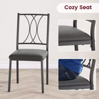 Table et chaises de cuisine, Ensemble de table à manger pour 4 avec chaises, Table à manger rectangulaire en métal et bois pour petits espaces, Appartement