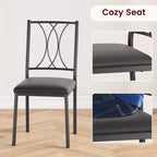 Table et chaises de cuisine, Ensemble de table à manger pour 4 avec chaises, Table à manger rectangulaire en métal et bois pour petits espaces, Appartement