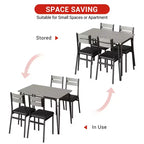 Table de salle à manger pour 4, petit ensemble table et chaises pour 4, ensemble dinette carré avec 4 chaises, ensembles de 5 pièces pour cuisine et salle à manger pour petit espace, appartement