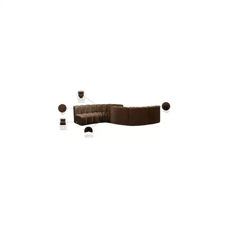Meridian Furniture, Canapé modulable Arc en velours