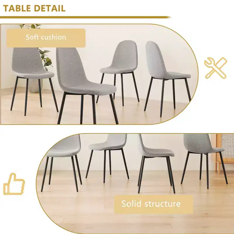Chaises de salle à manger modernes en lin GDFStudio Selia (lot de 4)