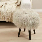 Saro Lifestyle Tabouret en fourrure d'agneau de Mongolie