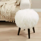 Saro Lifestyle Tabouret en fourrure d'agneau de Mongolie