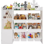 Kids Toy Storage Organizer with 8 Removable Bins and Bookshelf, Large Toy Box for Study Room, Bedroom, Kids Room, Classroom & Nursery