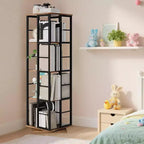 Étagère de rangement rotative en métal Acekool à 4 niveaux, avec roulement à billes à 360°, organiseur d'angle, style industriel