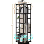 Étagère de rangement rotative en métal Acekool à 4 niveaux, avec roulement à billes à 360°, organiseur d'angle, style industriel