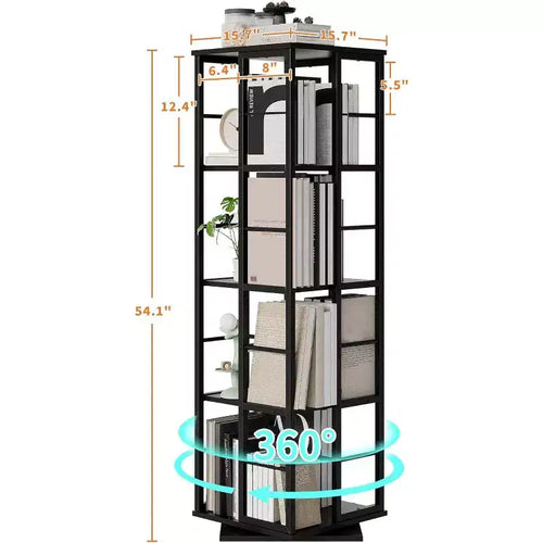 Étagère de rangement rotative en métal Acekool à 4 niveaux, avec roulement à billes à 360°, organiseur d'angle, style industriel
