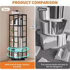 Étagère de rangement rotative en métal Acekool à 4 niveaux, avec roulement à billes à 360°, organiseur d'angle, style industriel
