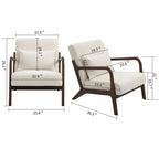 Fauteuil rembourré avec accoudoirs incurvés, fauteuil d'appoint en tissu moderne du milieu du siècle pour chambre, appartement, studio, bureau, salle d'attente, salon