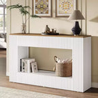 Console de télévision moderne Lantine, table d'entrée de 140 cm en bois avec rangement, table de canapé étroite et longue derrière le canapé pour le salon, le couloir
