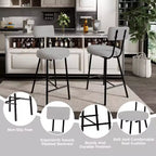 Tabourets de Bar avec Dossier Lot de 4, Tabourets Hauts de Cuisine, Chaises de Bar avec Dossier, Siège Industriel pour Salle à Manger Cuisine Bar