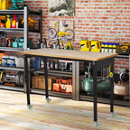Établi, table robuste réglable 48 po, capacité de 2000 lb avec balance - cadre en acier et bois d'hévéa pour garage et réparation automobile