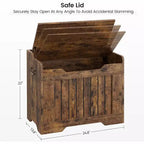 Banc de rangement décoratif Acekool, coffre d'entrée double usage avec charnière de sécurité