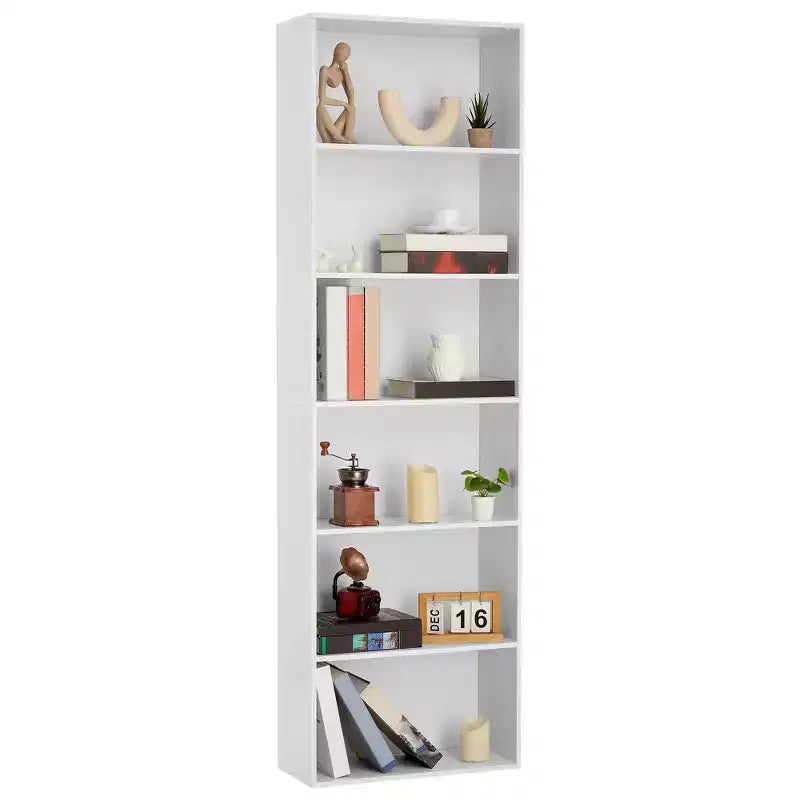 Étagère à livres en forme de H à 6 niveaux de 181 cm, organisateur de rangement ouvert robuste pour bureau à domicile, salon, chambre à coucher