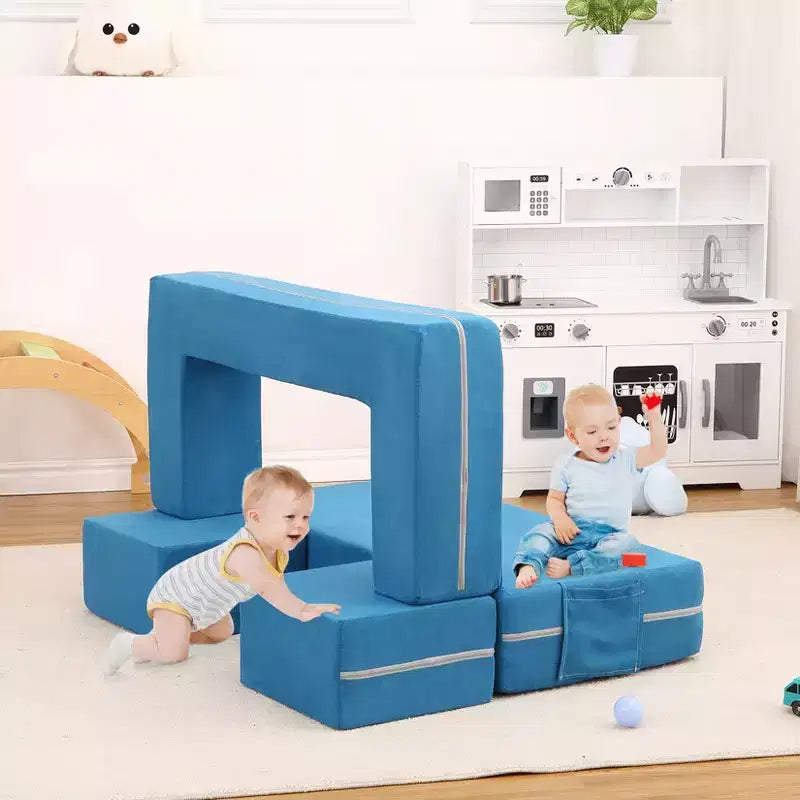 Canapé convertible pour enfant, 3 pièces, lit canapé en mousse, canapé modulaire pour chambre d'enfant ou salle de jeux
