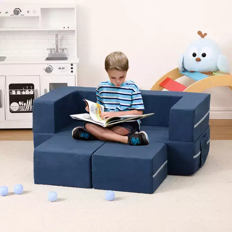 Canapé convertible pour enfant, 3 pièces, lit canapé en mousse, canapé modulaire pour chambre d'enfant ou salle de jeux