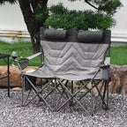 Chaise de camping pliante surdimensionnée, chaise portable rembourrée d'extérieur avec porte-gobelet, capacité de 204 kg