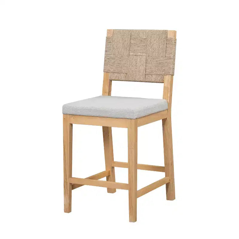Christopher Knight Home Ororon Tabourets de comptoir bohèmes rembourrés en rotin et bois d'hévéa (lot de 2)