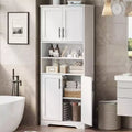 Coolmee 67 inch Tall Storage Cabinet, Bathroom Cabinet with 4 Doors and Adjustable Shelves, Kitchen Pantry Cabinets, Cupboard for Living Dining
