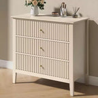 Heynemo 3 Drawer Dresser, Painted 30 Inch Tall Wood Nightstand with Storage, Wide Modern Chest of Drawers with Ball Bearing Slide