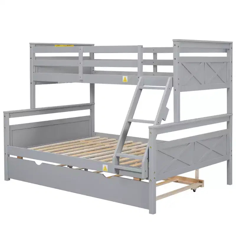 Lits superposés jumeaux sur grand format avec lit gigogne, cadre de lit superposé en bois massif pour enfants, adolescents et adultes, convertibles en 2 lits