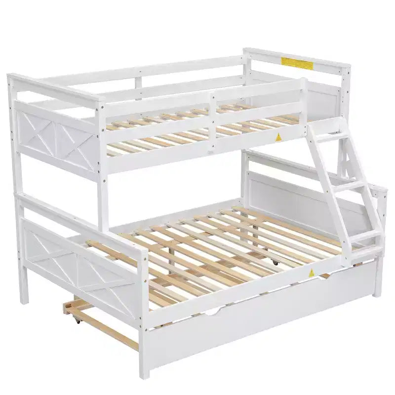 Lits superposés jumeaux sur grand format avec lit gigogne, cadre de lit superposé en bois massif pour enfants, adolescents et adultes, convertibles en 2 lits