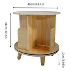 Étagère à livres rotative à 360° en pin Slickblue, étagère ronde autoportante à 1/3/4 niveaux pour livres, jouets et décoration