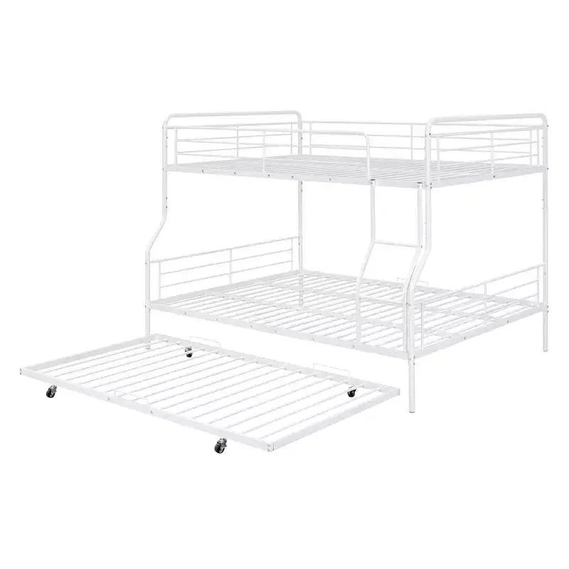 Lit superposé en métal Full XL sur Queen avec lit gigogne, convertible en 2 lits séparés, cadre de lit en fer robuste pour enfants et adolescents
