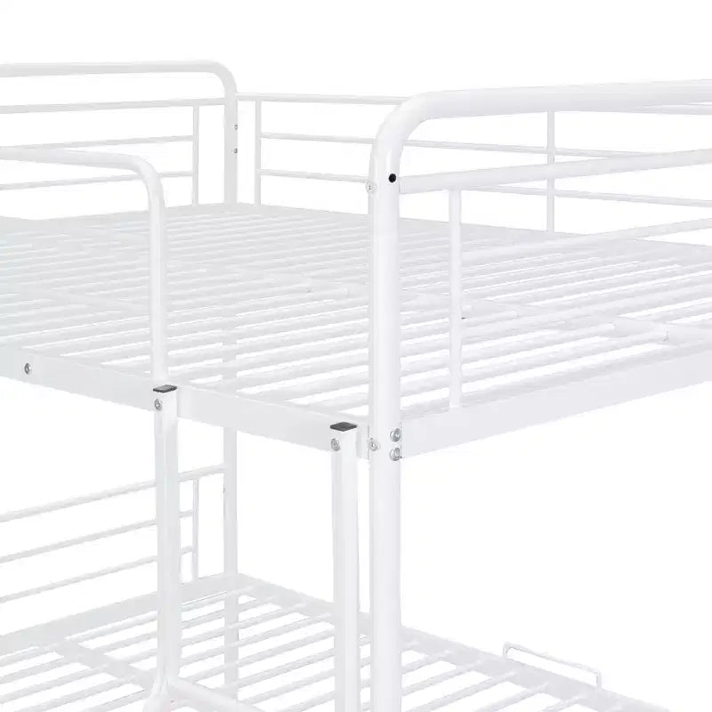 Lit superposé en métal Full XL sur Queen avec lit gigogne, convertible en 2 lits séparés, cadre de lit en fer robuste pour enfants et adolescents