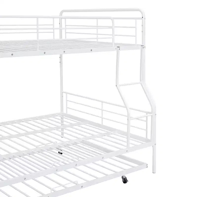 Lit superposé en métal Full XL sur Queen avec lit gigogne, convertible en 2 lits séparés, cadre de lit en fer robuste pour enfants et adolescents