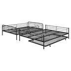 Lit superposé en métal Full XL sur Queen avec lit gigogne, convertible en 2 lits séparés, cadre de lit en fer robuste pour enfants et adolescents