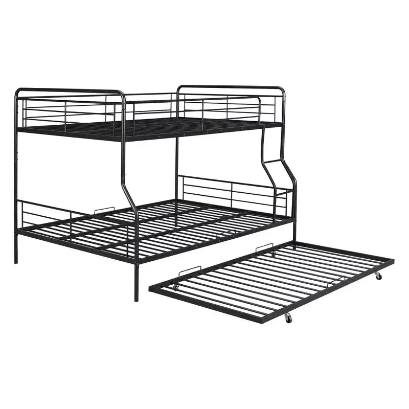 Lit superposé en métal Full XL sur Queen avec lit gigogne, convertible en 2 lits séparés, cadre de lit en fer robuste pour enfants et adolescents