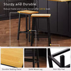 Ensemble îlot de cuisine 48 avec 2 tabourets de bar, abattant, prise de courant, 2 tiroirs, rangement avec porte, 5 étagères latérales, chariot de cuisine roulant
