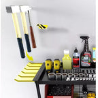 TROPOW Support mural de rangement pour outils électriques, support à 4 niveaux pour 4 perceuses électriques, étagère à outils robuste pour garage, atelier
