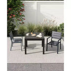 COZONY Ensemble de 4 chaises de salle à manger d'extérieur, chaises de terrasse résistantes aux intempéries avec accoudoirs, cadre en métal pour pelouse, terrasse, balcon et bord de piscine