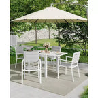 COZONY Ensemble de 4 chaises de salle à manger d'extérieur, chaises de terrasse résistantes aux intempéries avec accoudoirs, cadre en métal pour pelouse, terrasse, balcon et bord de piscine