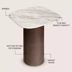 JONATHAN Y Milos 18 Table d'appoint carrée rustique minimaliste en marbre et bois