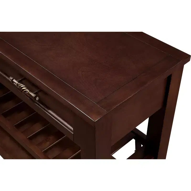 Hostack Console de 106,7 cm avec 2 tiroirs de rangement et 2 étagères pour salon et salle à manger, expresso