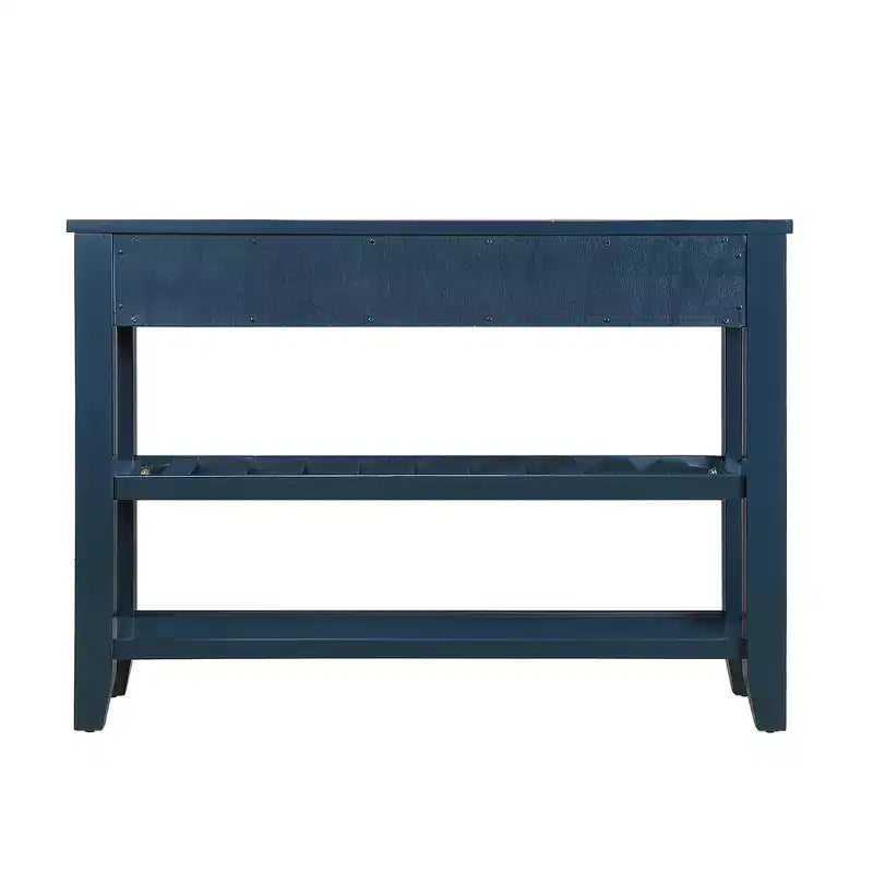 Hostack Table console buffet de 106,7 cm avec 2 tiroirs de rangement et 2 étagères pour salon et salle à manger, bleu marine