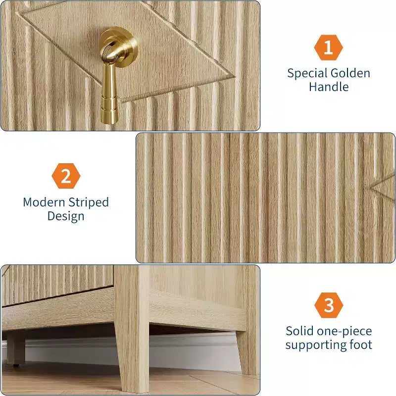 Acekool 54 Commode 6 Tiroirs Cannelés, Commode de Rangement Moderne, pour Placard ou Couloir
