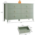 Acekool 54 Commode 6 Tiroirs Cannelés, Commode de Rangement Moderne, pour Placard ou Couloir