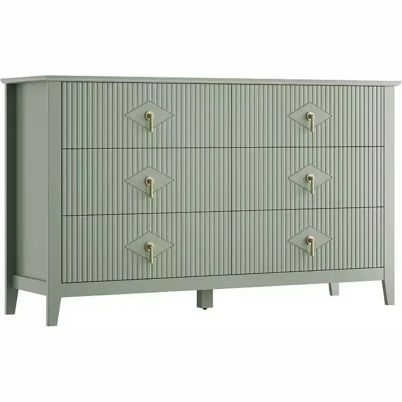 Acekool 54 Commode 6 Tiroirs Cannelés, Commode de Rangement Moderne, pour Placard ou Couloir