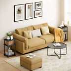 HOMLUX Lot de 2 tables d'appoint à 3 niveaux, table de chevet avec étagère de rangement