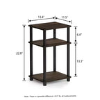 HOMLUX Lot de 2 tables d'appoint à 3 niveaux, table de chevet avec étagère de rangement