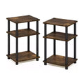 HOMLUX 2 PCS End Table 3-Tier Sofa Side Table Nightstand with Storage Shelf