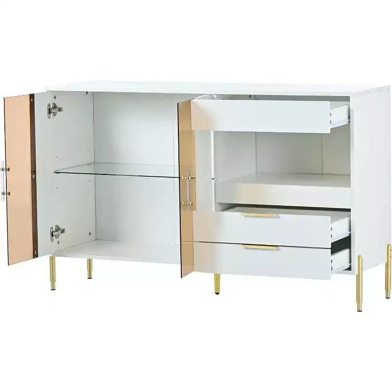 Armoire de rangement moderne avec portes en acrylique, étagères réglables pour cuisine, salle à manger, salon, couloir, bureau à domicile, organiseur spacieux