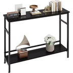 Console de 39 po, table de canapé étroite à 2 niveaux, table derrière le canapé avec étagère réglable, console de salon, couloir, entrée
