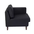 Fauteuil de réception HERCULES Artemis rembourré à accoudoir droit de Flash Furniture, 2 prises CA/1 port USB/1 port USB-C et pieds en bois de noyer avec patin de sol réglable