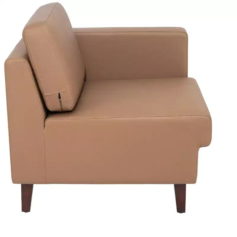 Fauteuil de réception HERCULES Artemis rembourré à accoudoir droit de Flash Furniture, 2 prises CA/1 port USB/1 port USB-C et pieds en bois de noyer avec patin de sol réglable
